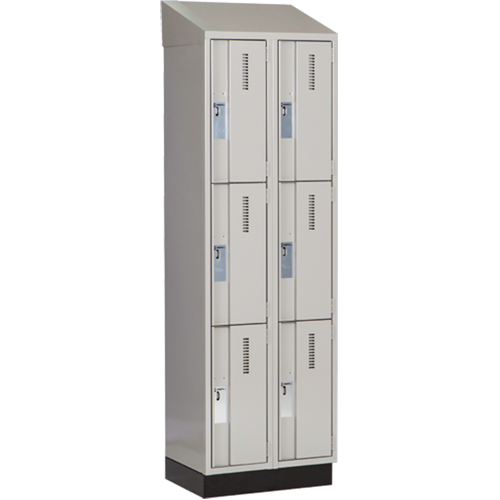 Casiers robustes Concorde, 3 niveaux, Bloc de 2, 24" x 18" x 82", Acier, Gris, Soud&eacute; (assembl&eacute;) Distribution Élite MP