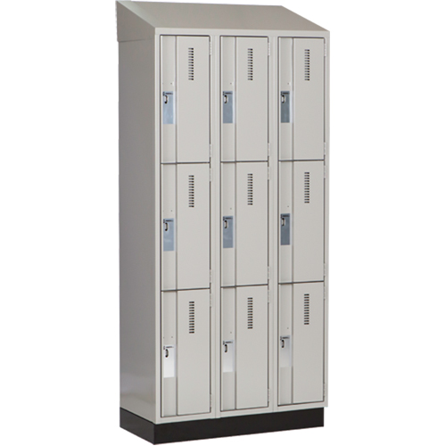 Casiers robustes Concorde, 3 niveaux, Bloc de 3, 36" x 18" x 82", Acier, Gris, Soud&eacute; (assembl&eacute;) Distribution Élite MP