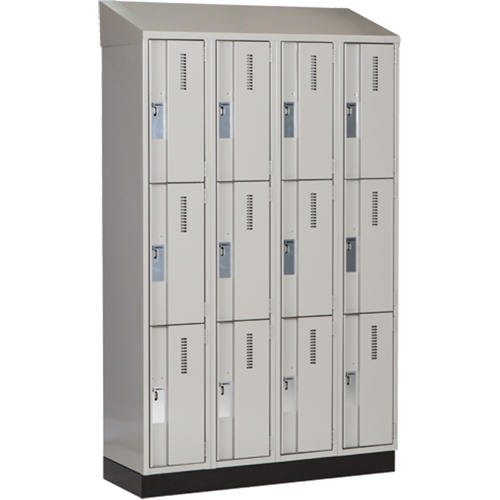 Casiers robustes Concorde, 3 niveaux, Bloc de 4, 48" x 18" x 82", Acier, Gris, Soud&eacute; (assembl&eacute;) Distribution Élite MP
