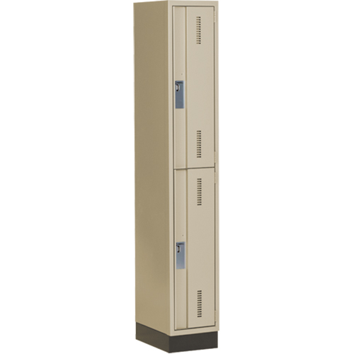 Concorde Heavy-Duty Lockers, 2 -tier, 12" x 18" x 76", Steel, Beige, Welded (Assembled) Distribution Élite MP