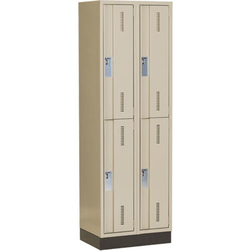 Casiers robustes Concorde, 2 niveaux, Bloc de 2, 24" x 18" x 76", Acier, Beige, Soud&eacute; (assembl&eacute;) Distribution Élite MP