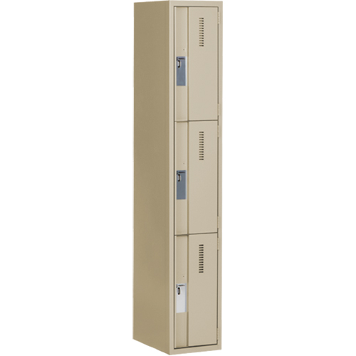 Casiers robustes Concorde, 3 niveaux, 12" x 18" x 72", Acier, Beige, Soud&eacute; (assembl&eacute;) Distribution Élite MP