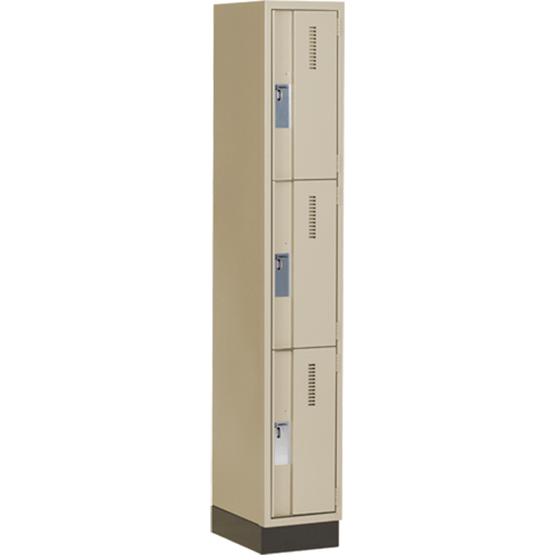 Casiers robustes Concorde, 3 niveaux, 12" x 18" x 76", Acier, Beige, Soud&eacute; (assembl&eacute;) Distribution Élite MP