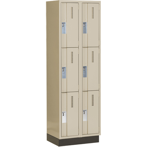 Concorde Heavy-Duty Lockers, 3 -tier, Bank of 2, 24" x 18" x 76", Steel, Beige, Welded (Assembled) Distribution Élite MP