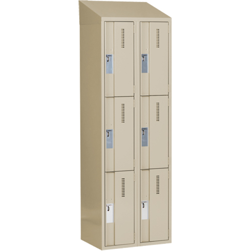 Concorde Heavy-Duty Lockers, 3 -tier, Bank of 2, 24" x 18" x 78", Steel, Beige, Welded (Assembled) Distribution Élite MP