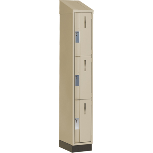 Concorde Heavy-Duty Lockers, 3 -tier, 12" x 18" x 82", Steel, Beige, Welded (Assembled) Distribution Élite MP