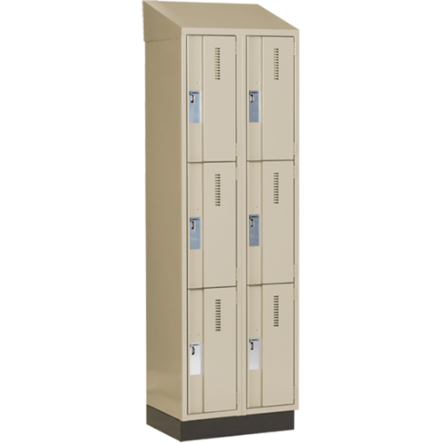 Concorde Heavy-Duty Lockers, 3 -tier, Bank of 2, 24" x 18" x 82", Steel, Beige, Welded (Assembled) Distribution Élite MP
