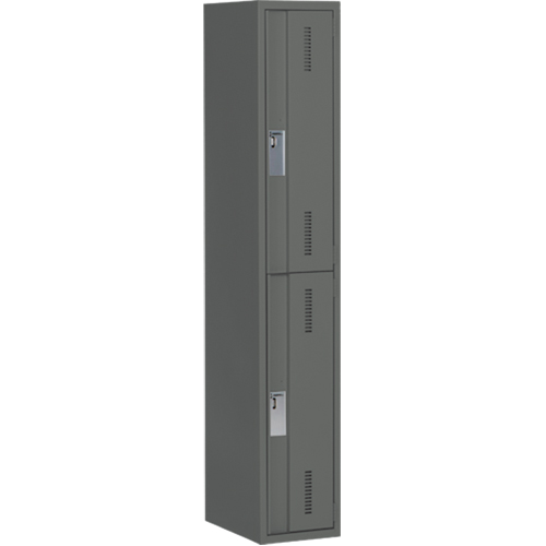 Concorde Heavy-Duty Lockers, 2 -tier, 12" x 18" x 72", Steel, Charcoal, Welded (Assembled) Distribution Élite MP