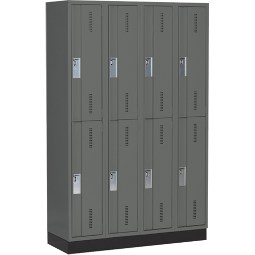 Casiers robustes Concorde, 2 niveaux, Bloc de 4, 48" x 18" x 76", Acier, Charbon, Soud&eacute; (assembl&eacute;) Distribution Élite MP