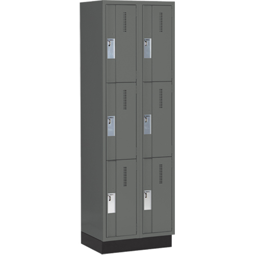 Casiers robustes Concorde, 3 niveaux, Bloc de 2, 24" x 18" x 76", Acier, Charbon, Soud&eacute; (assembl&eacute;) Distribution Élite MP