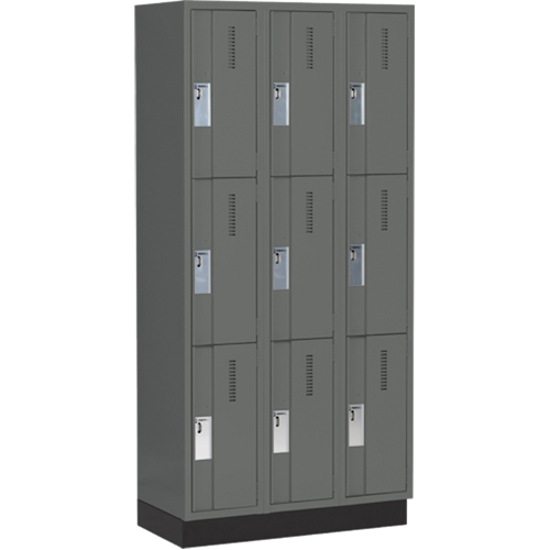 Casiers robustes Concorde, 3 niveaux, Bloc de 3, 36" x 18" x 76", Acier, Charbon, Soud&eacute; (assembl&eacute;) Distribution Élite MP