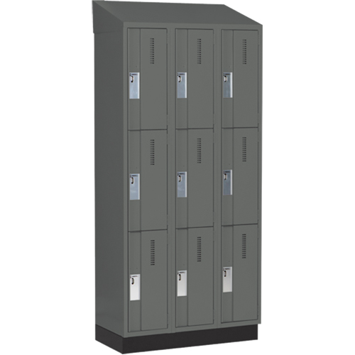Casiers robustes Concorde, 3 niveaux, Bloc de 3, 36" x 18" x 82", Acier, Charbon, Soud&eacute; (assembl&eacute;) Distribution Élite MP