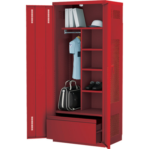 Casier de luxe pour &eacute;quipement, Acier, 36" la x 24" p x 72" h, Rouge Distribution Élite MP