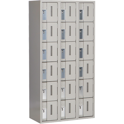 Casiers robustes Concorde, 6 niveaux, Bloc de 3, 36" x 18" x 72", Acier, Gris, Soud&eacute; (assembl&eacute;) Distribution Élite MP