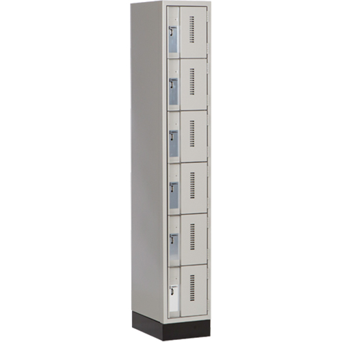 Concorde Heavy-Duty Lockers, 6 -tier, 12" x 18" x 76", Steel, Grey, Welded (Assembled) Distribution Élite MP