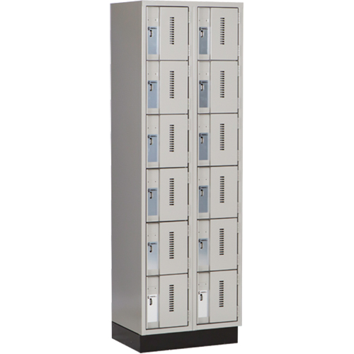 Casiers robustes Concorde, 6 niveaux, Bloc de 2, 24" x 18" x 76", Acier, Gris, Soud&eacute; (assembl&eacute;) Distribution Élite MP