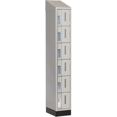 Concorde Heavy-Duty Lockers, 6 -tier, 12" x 18" x 82", Steel, Grey, Welded (Assembled) Distribution Élite MP