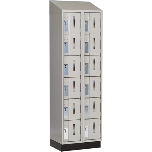 Concorde Heavy-Duty Lockers, 6 -tier, Bank of 2, 24" x 18" x 82", Steel, Grey, Welded (Assembled) Distribution Élite MP