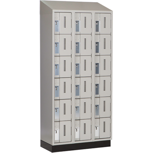 Concorde Heavy-Duty Lockers, 6 -tier, Bank of 3, 36" x 18" x 82", Steel, Grey, Welded (Assembled) Distribution Élite MP