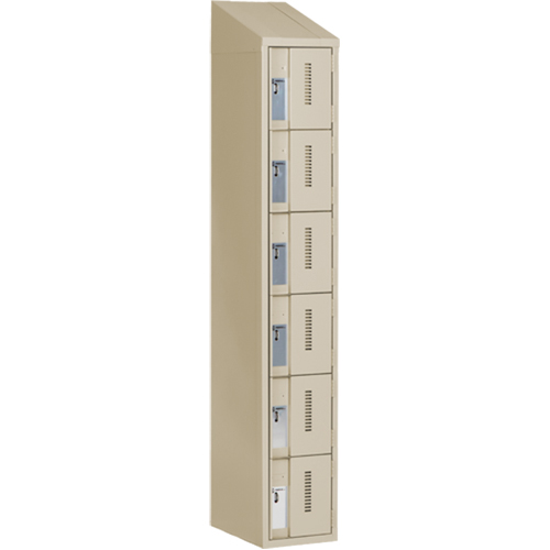 Concorde Heavy-Duty Lockers, 6 -tier, 12" x 18" x 78", Steel, Beige, Welded (Assembled) Distribution Élite MP