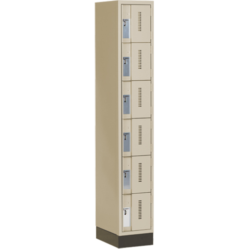 Concorde Heavy-Duty Lockers, 6 -tier, 12" x 18" x 76", Steel, Beige, Welded (Assembled) Distribution Élite MP