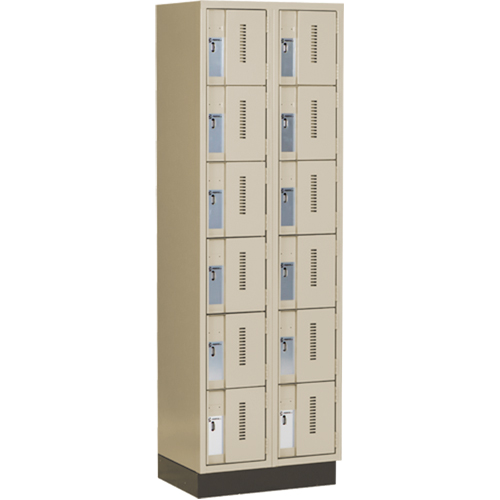 Concorde Heavy-Duty Lockers, 6 -tier, Bank of 2, 24" x 18" x 76", Steel, Beige, Welded (Assembled) Distribution Élite MP