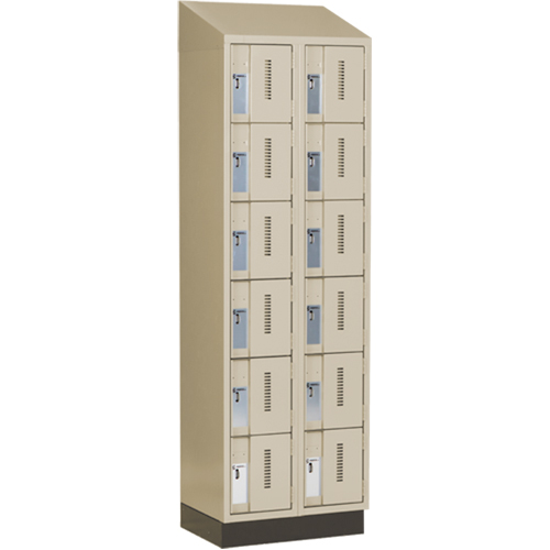 Concorde Heavy-Duty Lockers, 6 -tier, Bank of 2, 24" x 18" x 82", Steel, Beige, Welded (Assembled) Distribution Élite MP