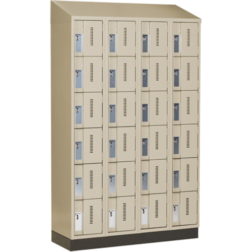 Concorde Heavy-Duty Lockers, 6 -tier, Bank of 4, 48" x 18" x 82", Steel, Beige, Welded (Assembled) Distribution Élite MP