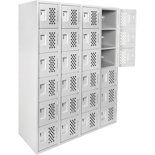 Clean Line Lockerettes, 6 -tier, Bank of 4, 18" x 72" x 12", Steel Distribution Élite MP