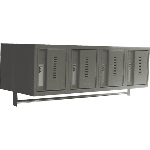 Wall Hung Lockers - Heavy Duty, Bank of 4, 18" x 12" x 12", Steel Distribution Élite MP
