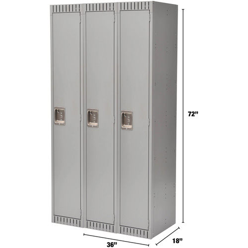 Casiers, Bloc de 3, 36" x 18" x 72", Acier, Gris, Rivet (assembl&eacute;) Distribution Élite MP
