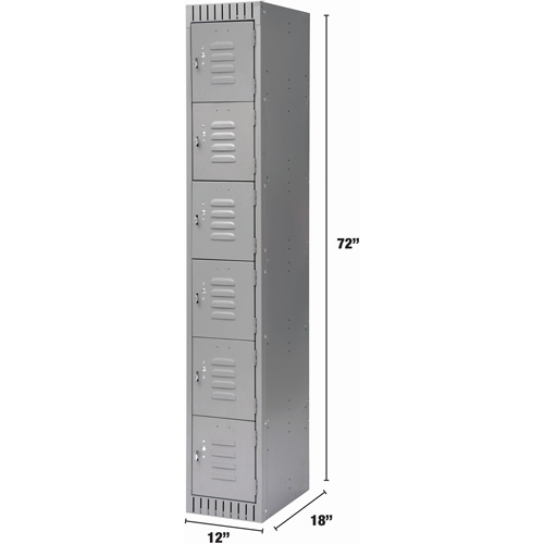 Casiers, 6 niveaux, 12" x 18" x 72", Acier, Gris, D&eacute;mont&eacute; Distribution Élite MP