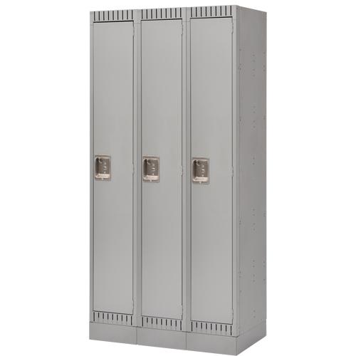 Casiers assembl&eacute;s, Bloc de 3, 36" x 18" x 72", Acier, Gris, Rivet (assembl&eacute;) Distribution Élite MP