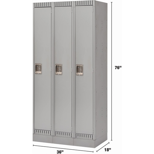 Casiers, Bloc de 3, 36" x 18" x 76", Acier, Gris, D&eacute;mont&eacute; Distribution Élite MP
