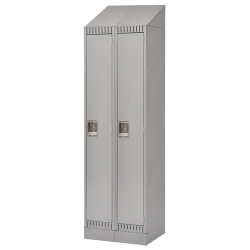 Assembled Lockers, Bank of 2, 24" x 18" x 72", Steel, Grey, Rivet (Assembled) Distribution Élite MP