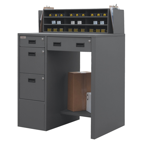 Bureau d'atelier, 39" la x 29" p x 53" h, Gris Distribution Élite MP