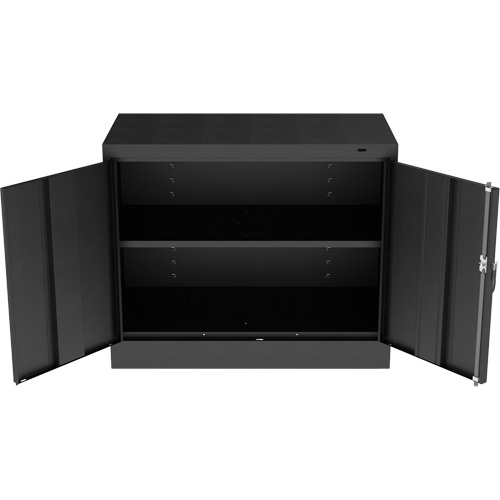 Armoire standard &agrave; hauteur de bureau, Acier, 30" h x 36" la x 18" P, Noir Distribution Élite MP