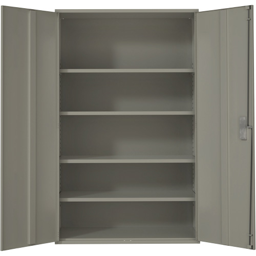 Extra Wide Hi-Boy Storage Cabinet, Steel, 4 Shelves, 72" H x 48" W x 24" D, Grey Distribution Élite MP