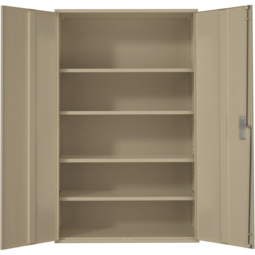 Extra Wide Hi-Boy Storage Cabinet, Steel, 4 Shelves, 72" H x 48" W x 24" D, Beige Distribution Élite MP