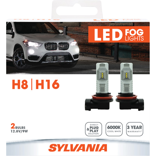 Ampoule pour feu avant H8, DEL, 12,8 W/9 W, Blanc Distribution Élite MP