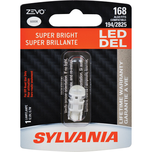 168 Zevo&reg; Mini Automotive Bulb, LED, 0.7 W, White Distribution Élite MP