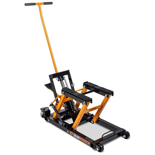 Cric pour VTT et motos, 0,75 tonnes Capacit&eacute;, 4-2/3" Abaiss&eacute;e, 14-1/2" &eacute;lev&eacute;e, Hydraulique &agrave; main Distribution Élite MP