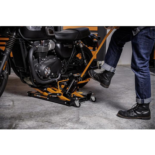 Cric pour VTT et motos, 0,75 tonnes Capacit&eacute;, 4-2/3" Abaiss&eacute;e, 14-1/2" &eacute;lev&eacute;e, Hydraulique &agrave; main Distribution Élite MP