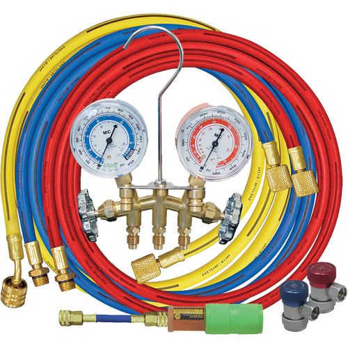 Jeu de manom&egrave;tres collecteurs avec coupleurs manuels et mini-injecteur de colorant Distribution Élite MP