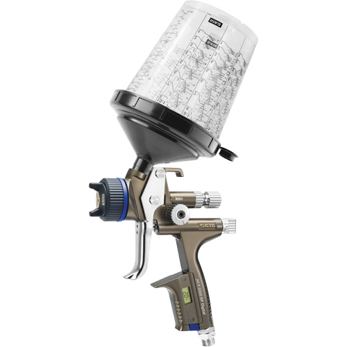 Pistolet de peinture de premi&egrave;re qualit&eacute; pour peinture automobile avec psi num&eacute;rique X5500 RP 1,3 I RPS D, Entr&eacute;e d'air 1/4" NPT, 10,24 pi³/min, Capacit&eacute; 0,6 L/0,9 L, 0,17 psi Distribution Élite MP