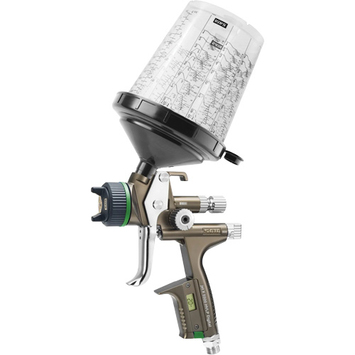 Pistolet de peinture de premi&egrave;re qualit&eacute; pour peinture automobile avec psi num&eacute;rique X5500 HVLP 1,2 I RPS D, Entr&eacute;e d'air 1/4" NPT, 15,19 pi³/min, Capacit&eacute; 0,6 L/0,9 L, 0,17 psi Distribution Élite MP