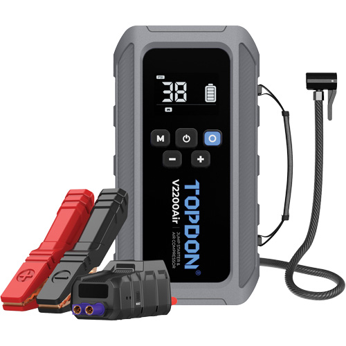 V2200Air 2-en-1: d&eacute;marreur de secours de 1200 A de pointe et gonfleur de pneus Distribution Élite MP