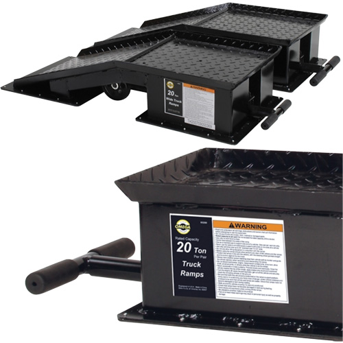 Rampes pour camions lourds avec longue poign&eacute;e en T, Capacit&eacute; 40 000 lb, 45" lo, 13-1/2" la, Hauteur de 9-19/50" Distribution Élite MP
