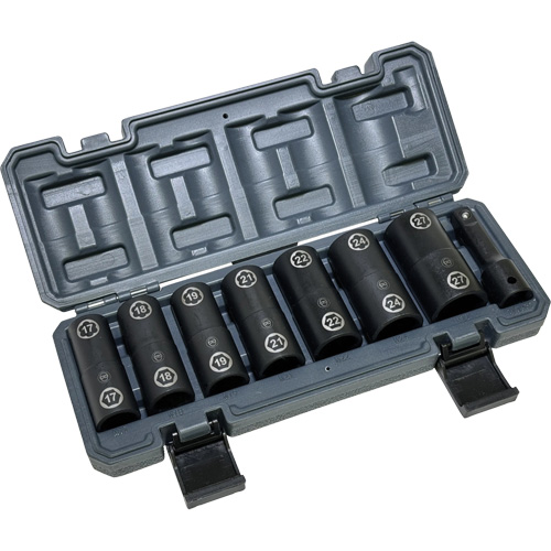 Jeu de douilles doubles hexagonales et h&eacute;licoidales avec coffret, 8 Morceaux, Prise de 1/2" Distribution Élite MP