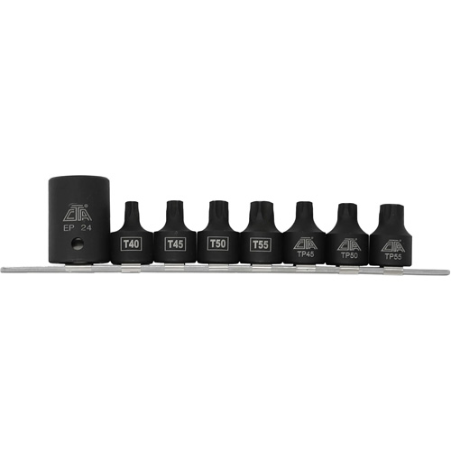 Jeu de douilles/embouts de boulon de caisse de camionnettes, 8 Morceaux, Prise de 1/2"/3/8" Distribution Élite MP